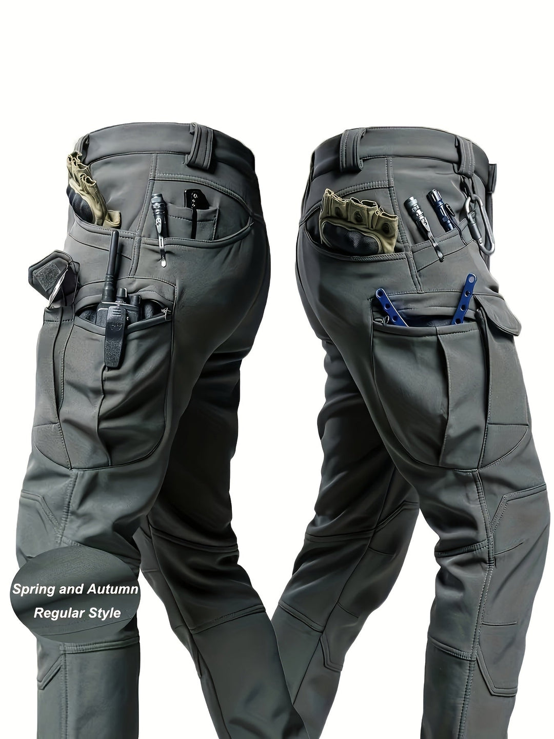 Multi-Pocket Tactical Trousers, Men's Rugged Fit
