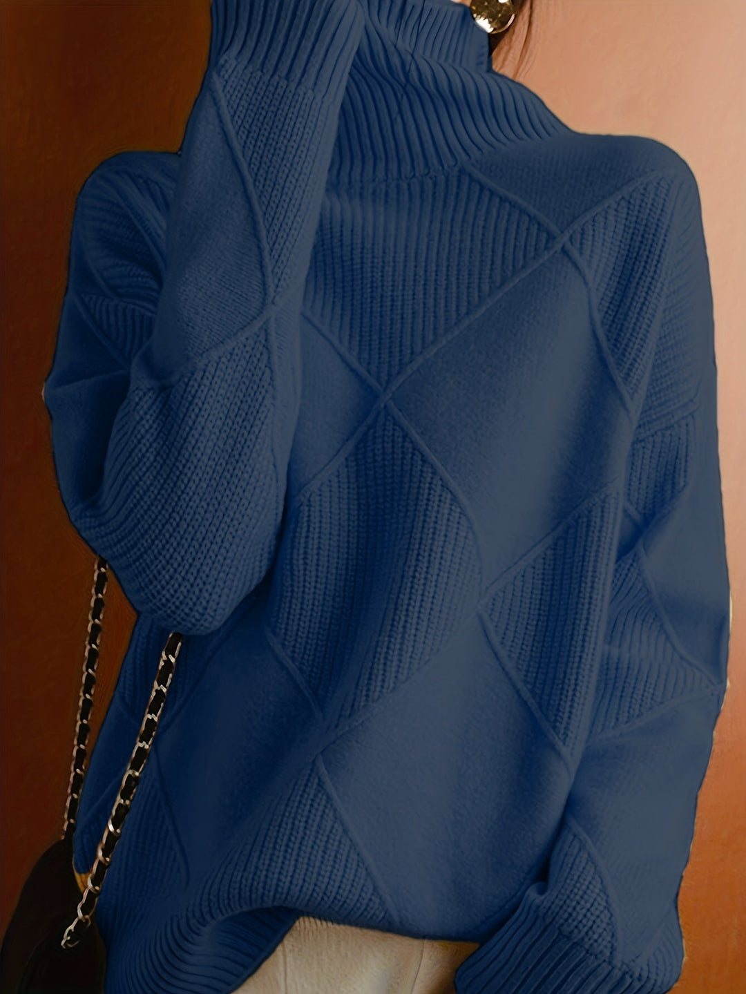 Turtleneck Sweater for Women, Textured Style