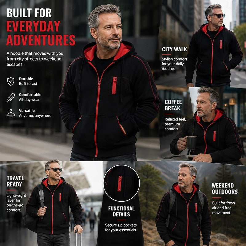 Full-Zip Hooded Jacket for Men
