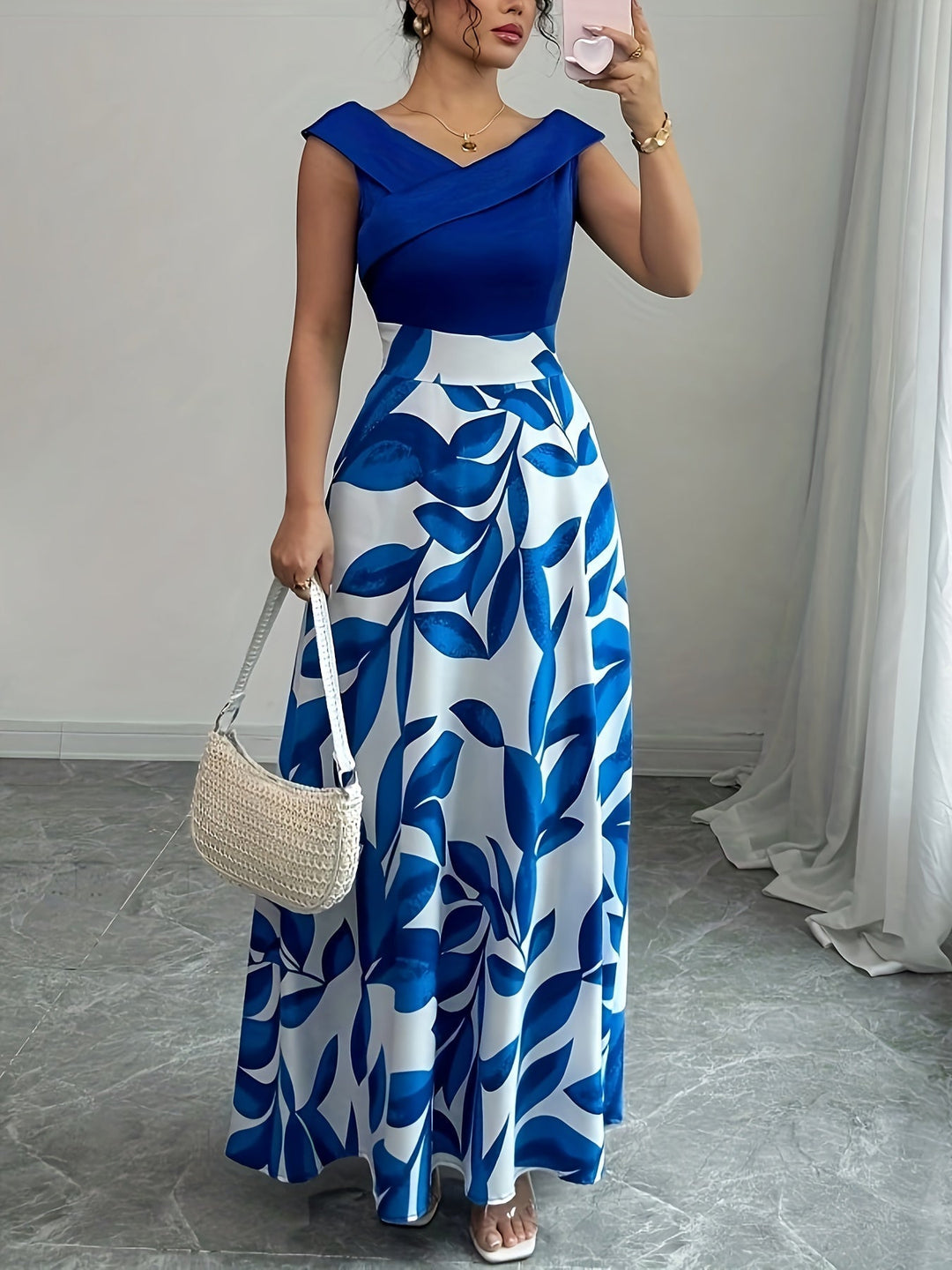 Ladies Floral A-Line Maxi Dress