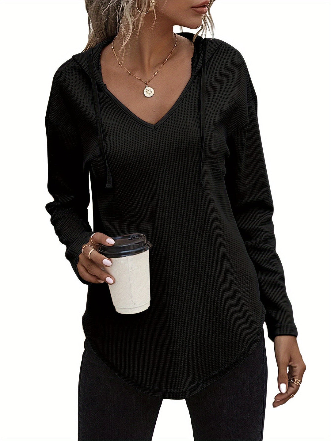 Women's Relaxed V-Neck Hoodie