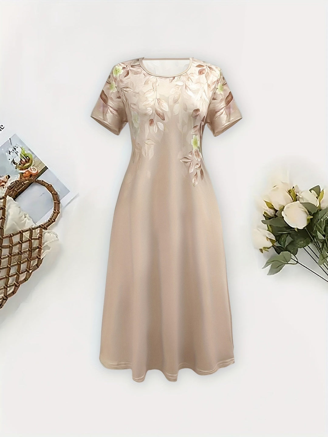 Floral A-Line Dress for Women, Graceful Style