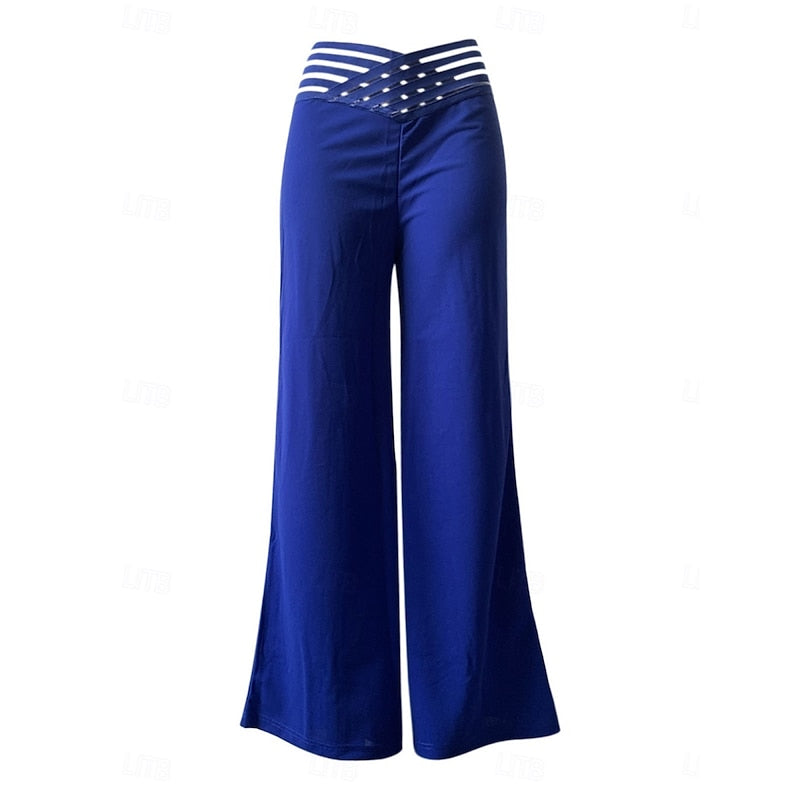 High-Waist Wide-Leg Trousers for Women, Plus Size