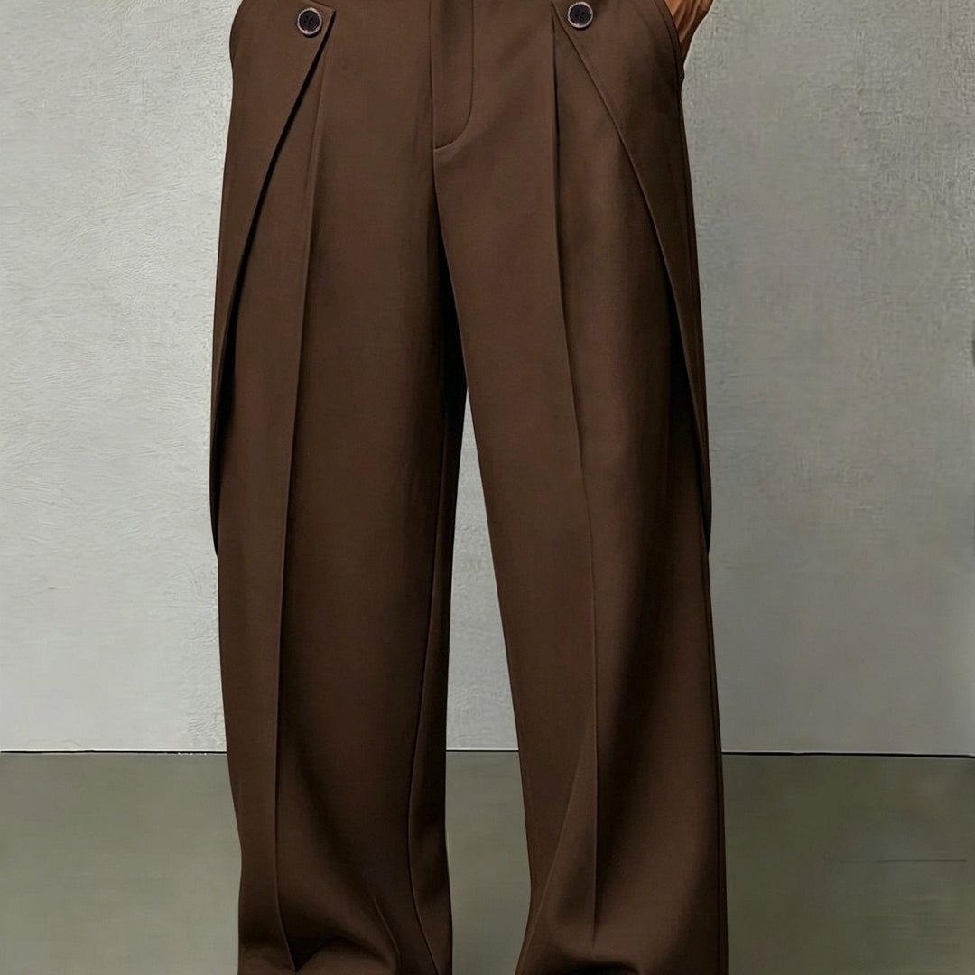 Pleated Wide-Leg Trousers for Men