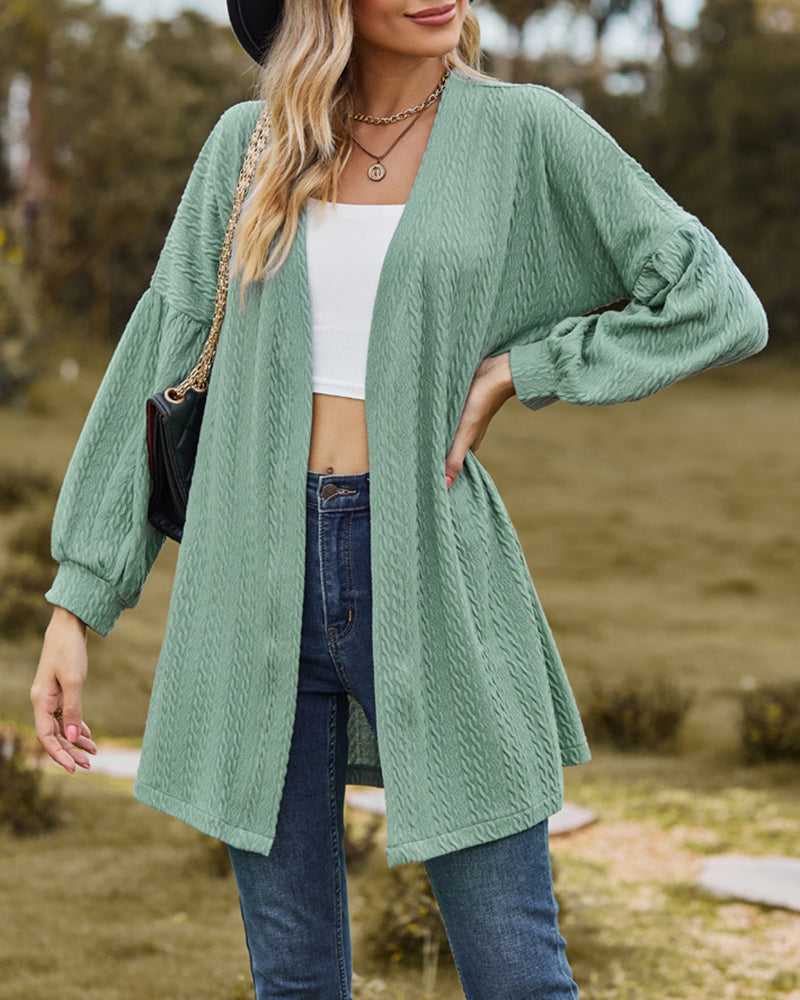 Women's Lightweight Long Sleeve Open-Front Knit Cardigan