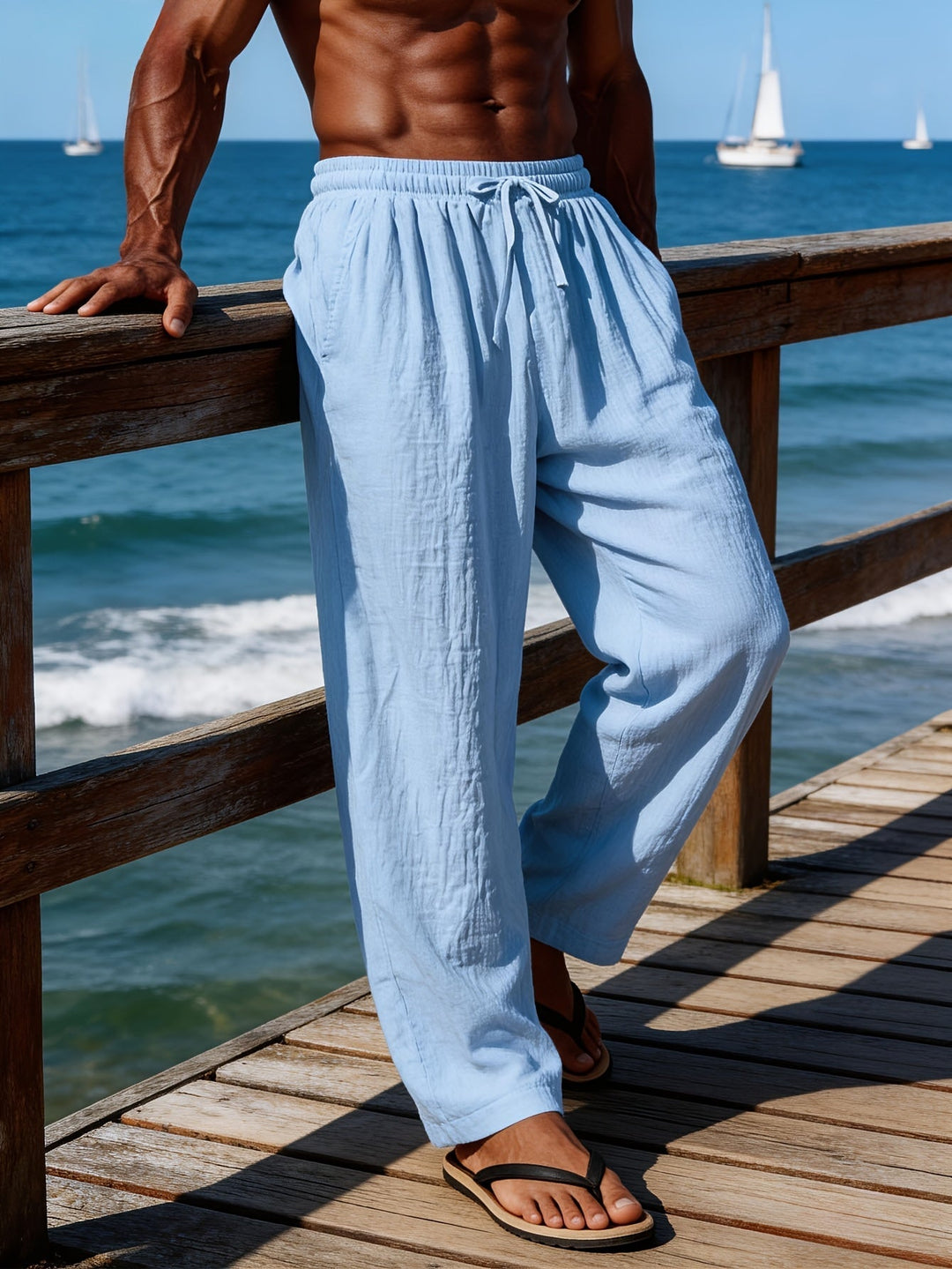 Relaxed Drawstring Pants for Men, Plus Size
