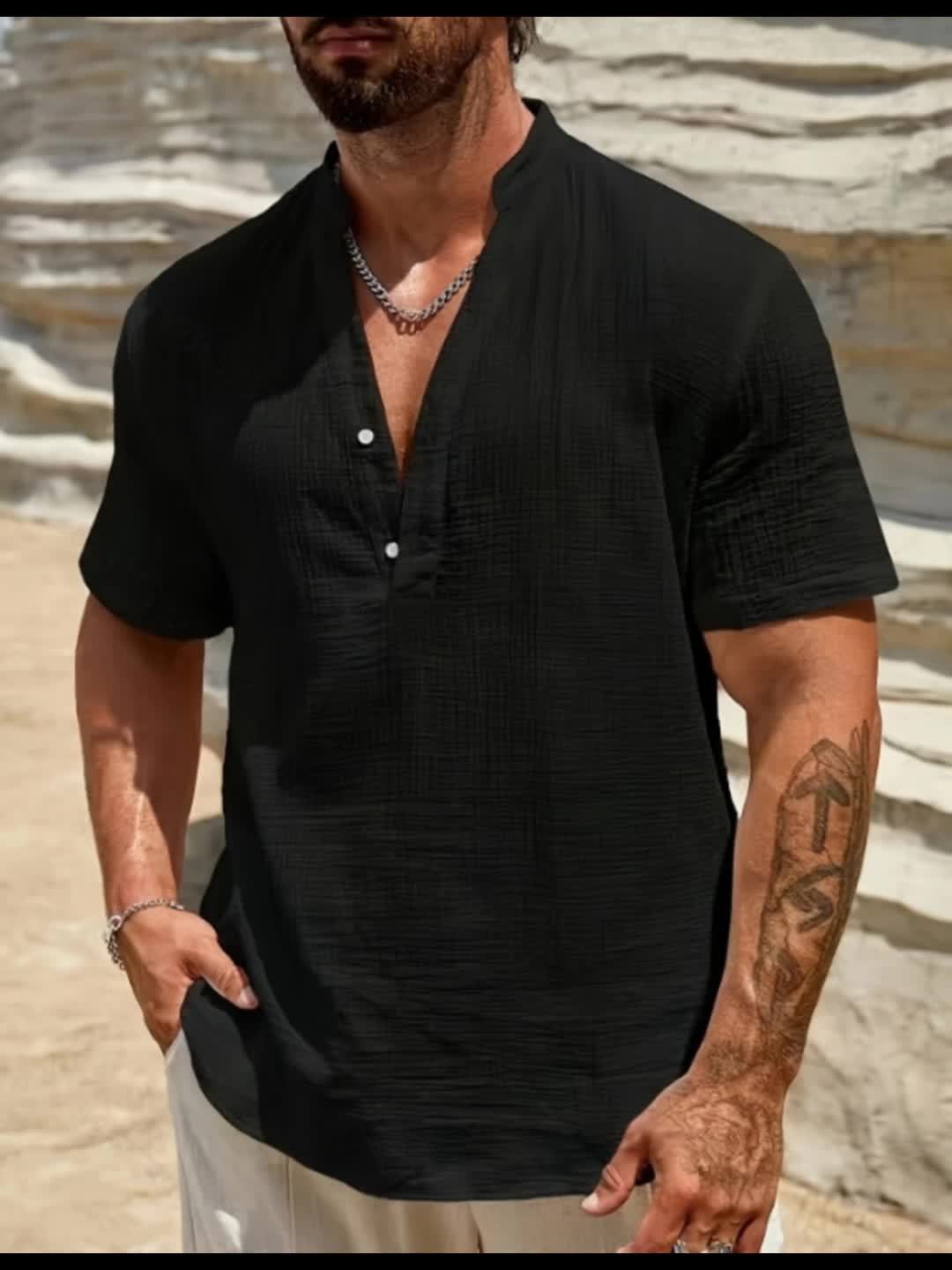 Men's Relaxed Henley Shirt