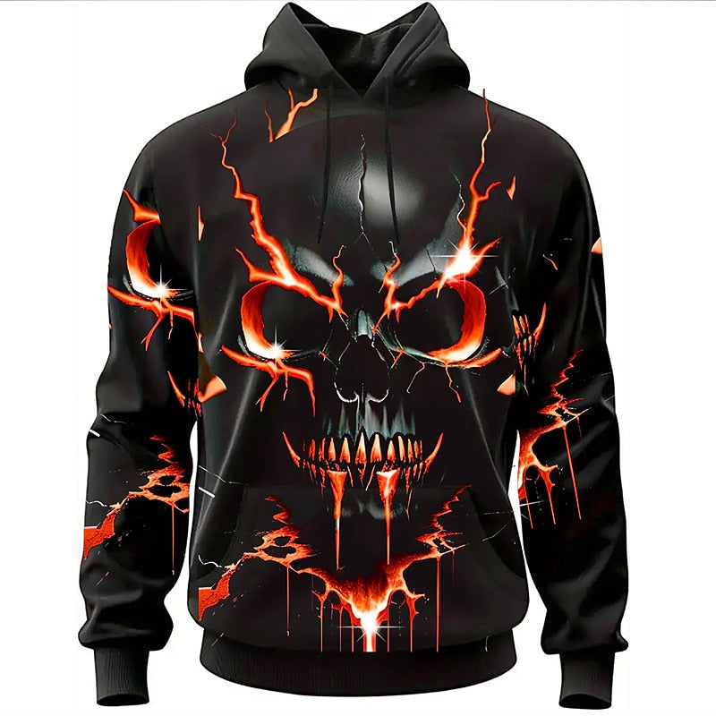 Halloween Skull Graphic Hoodie for Men
