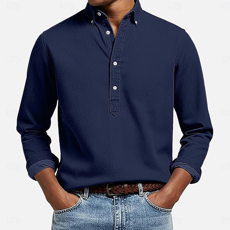 Popover Shirt for Men, Casual Style