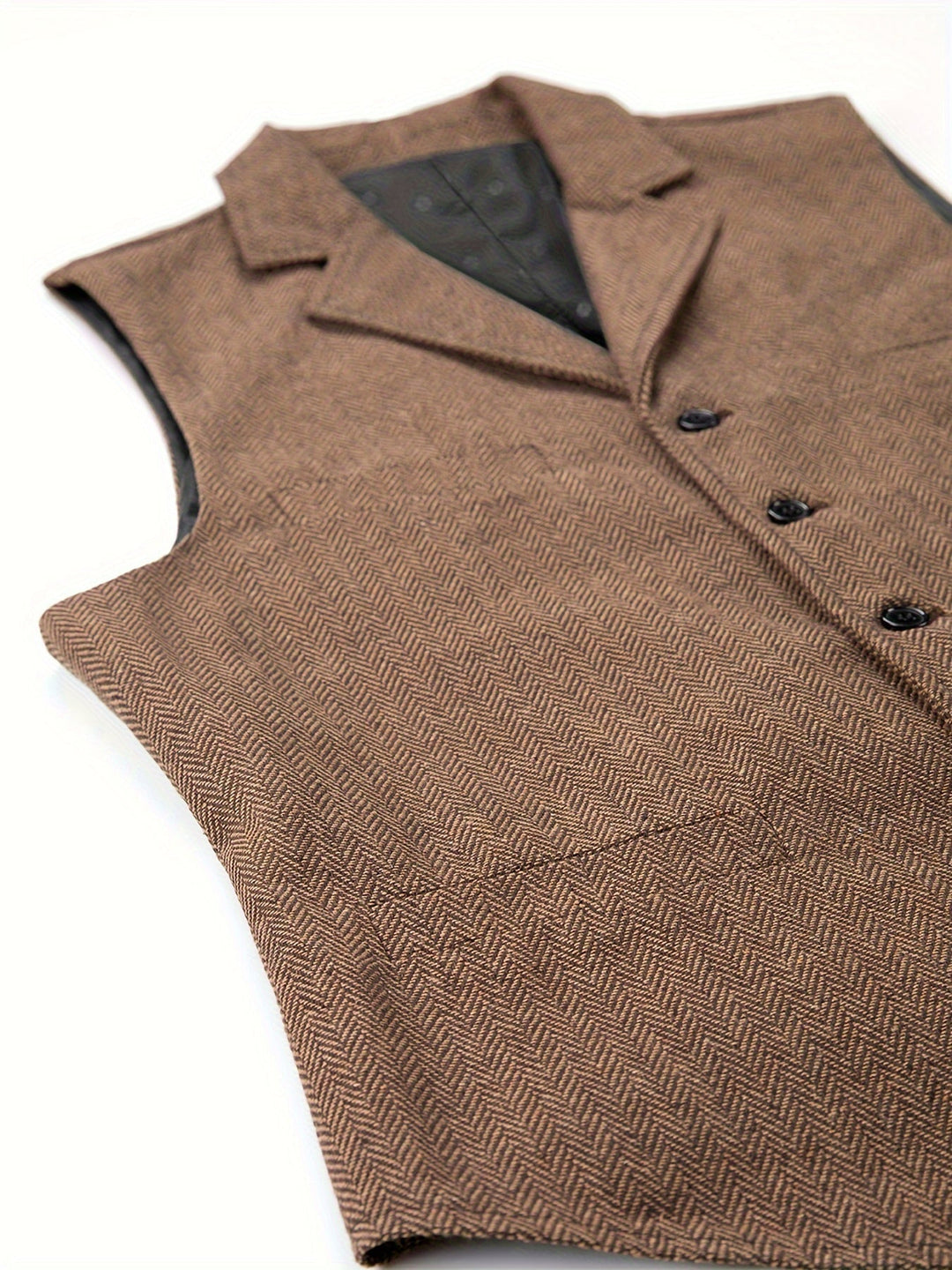Refined Herringbone Waistcoat for Men