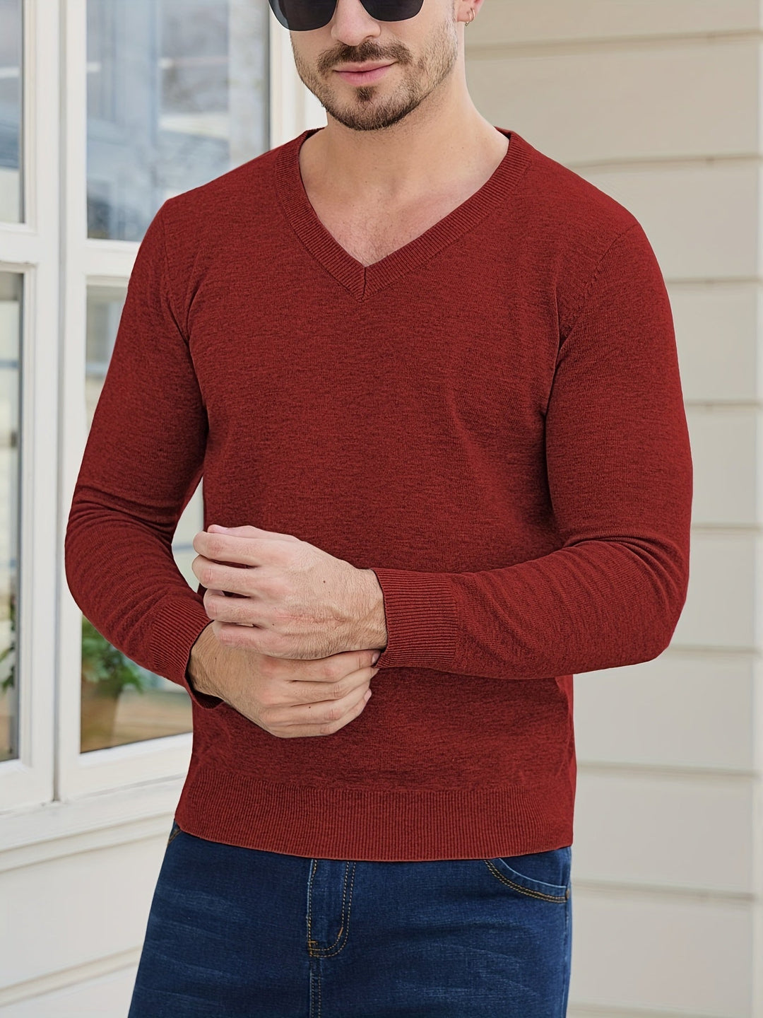 Classic V-Neck Pullover for Men
