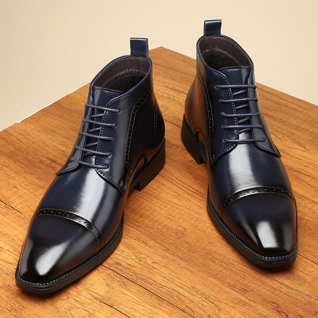Refined Cap-Toe Ankle Boots for Men