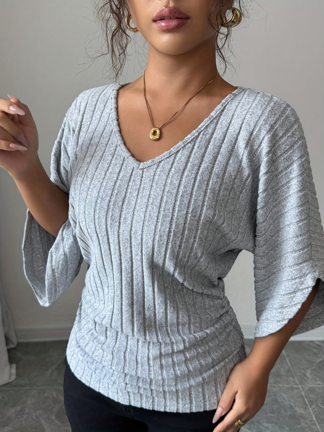 V-Neck Top for Women, Relaxed Style