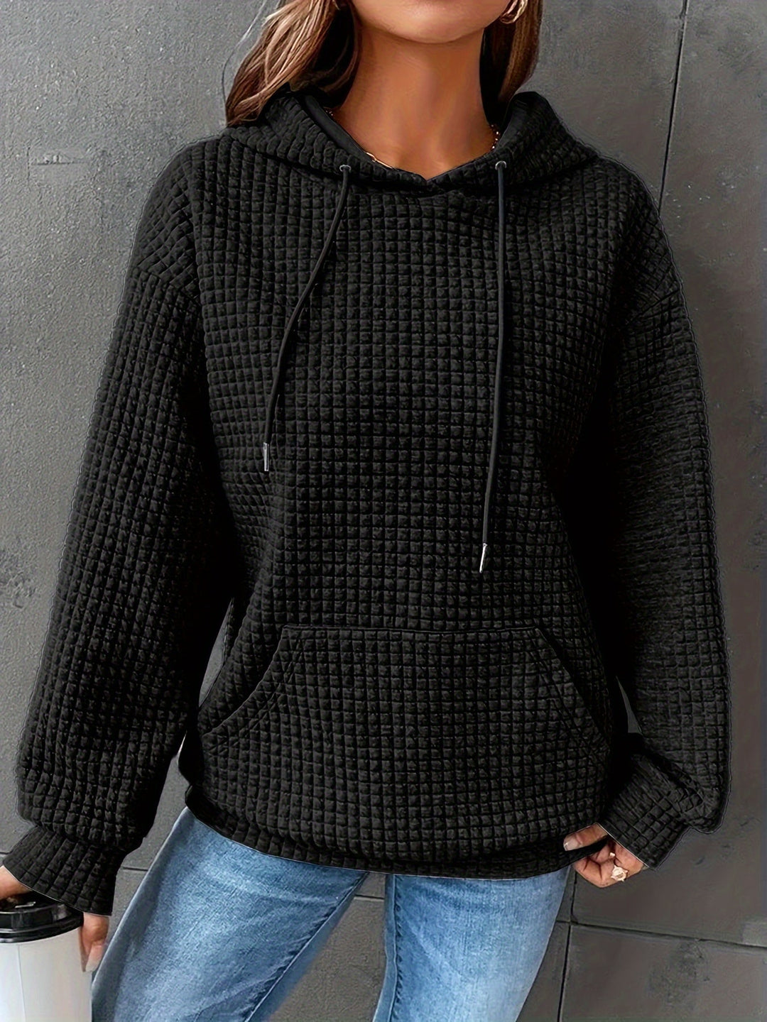 Cozy Textured Hoodie for Women, Plus Size