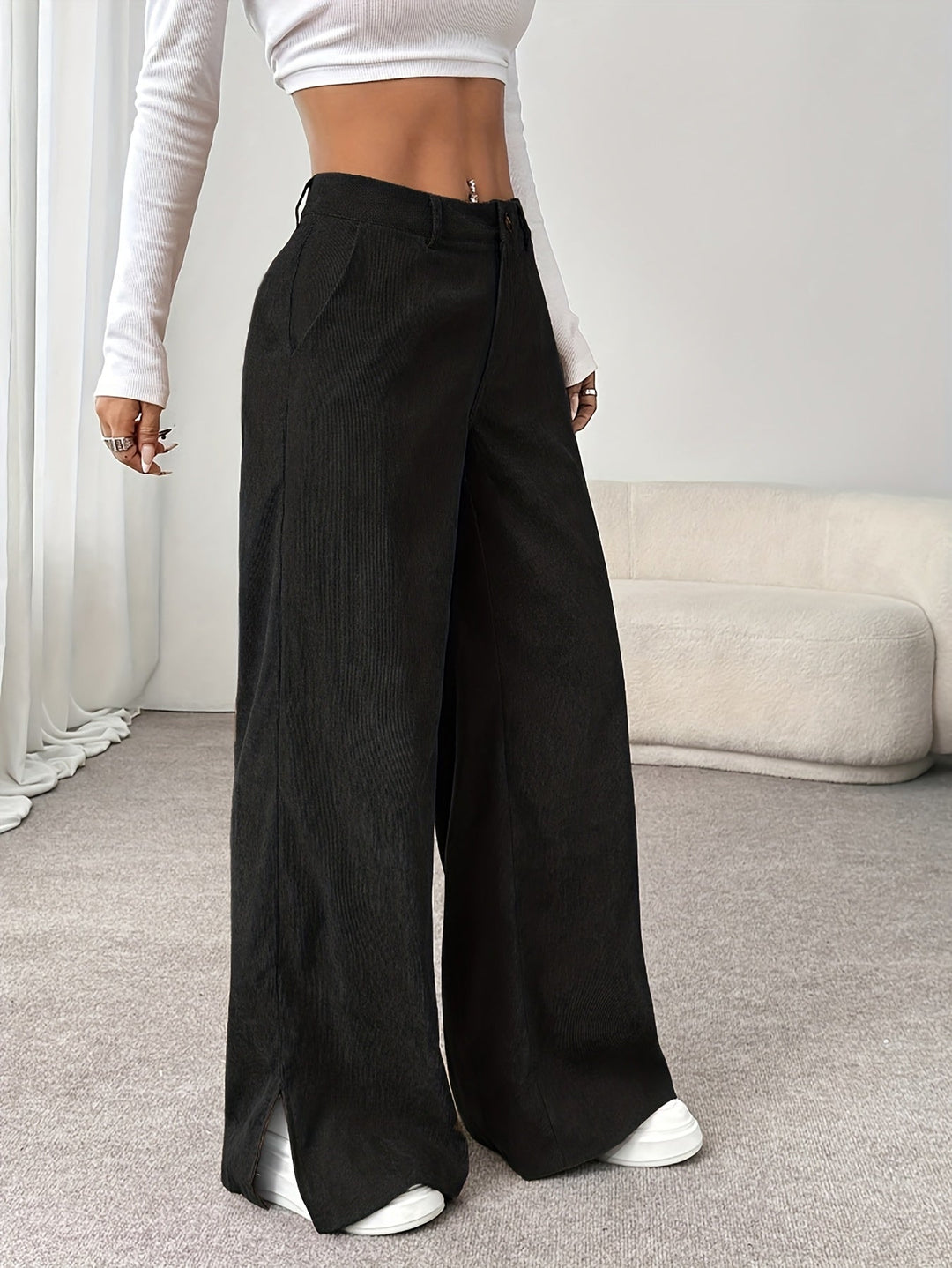 Straight-Leg Tailored Trousers for Women