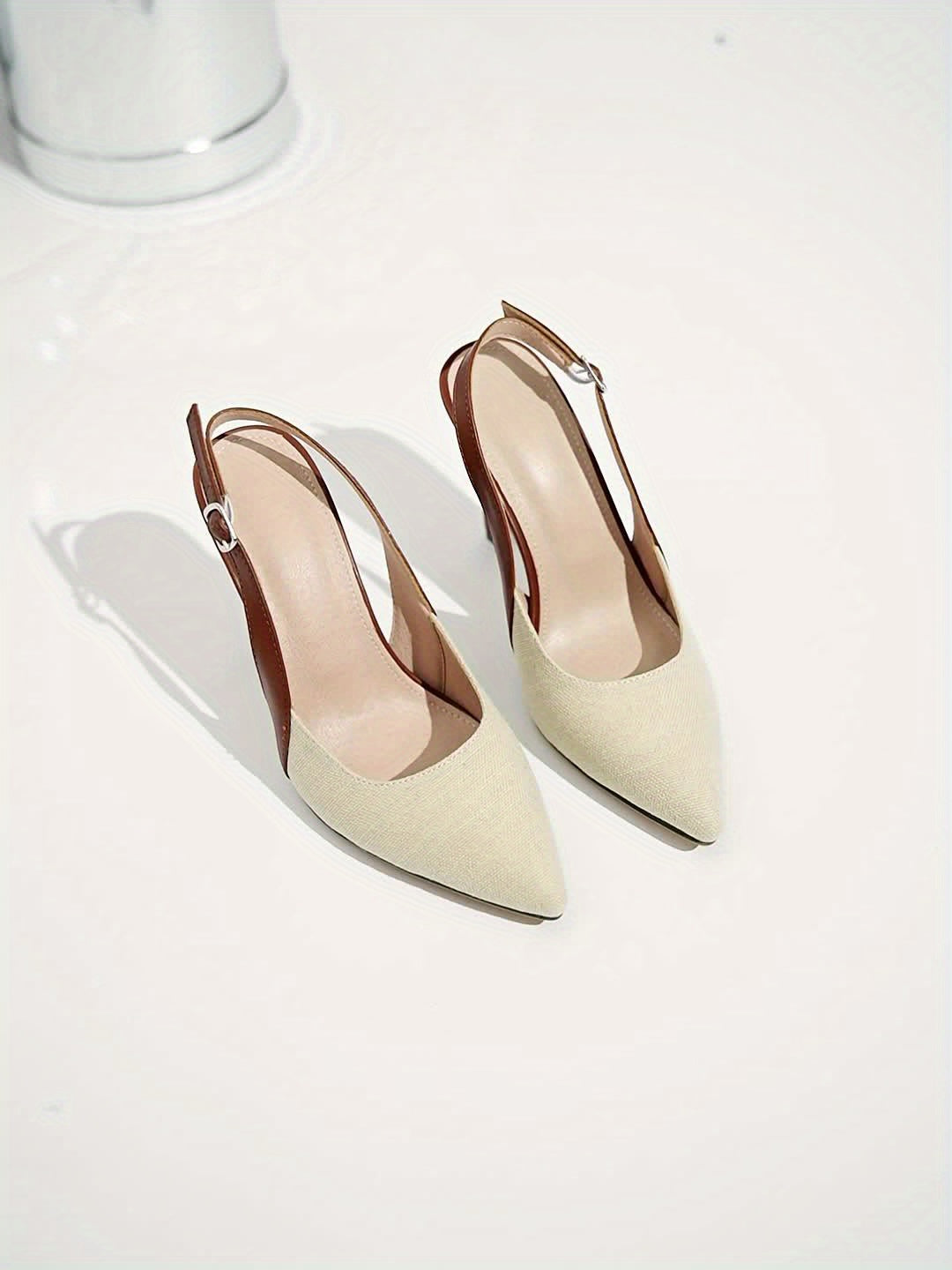 Contrast Slingback Heels, Women's Elegant Fit