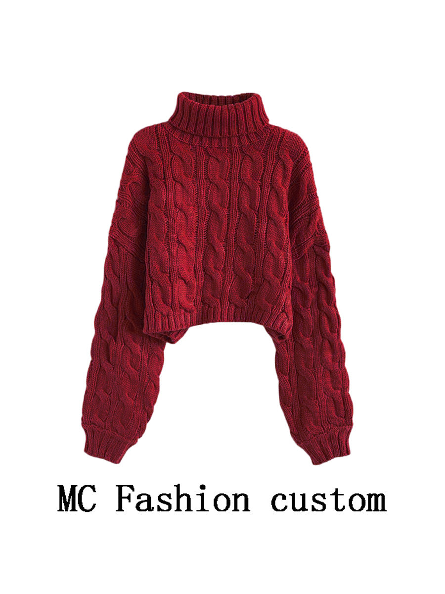 Women's Cable Knit Turtleneck Sweater