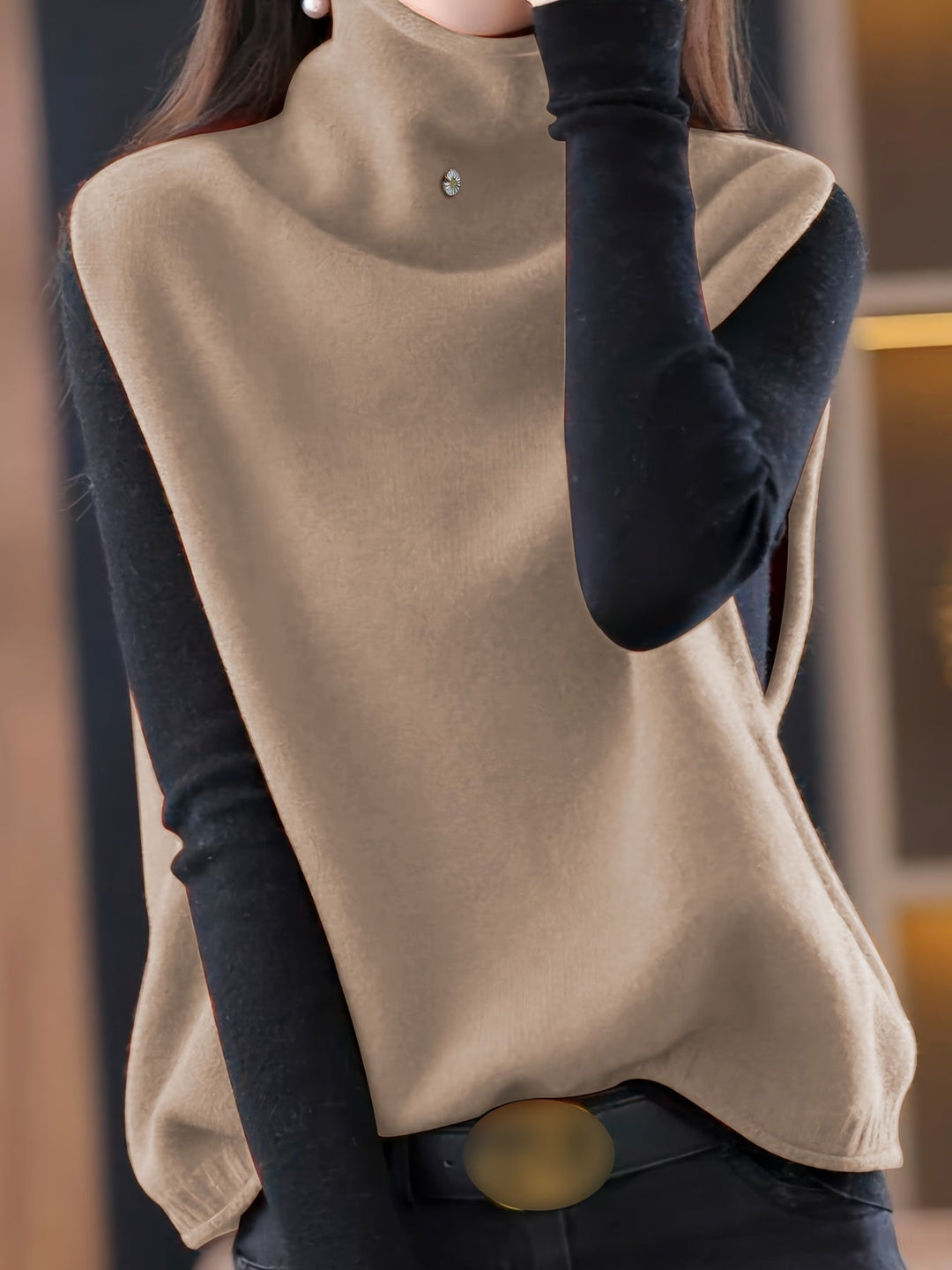 Refined High-Neck Vest for Women