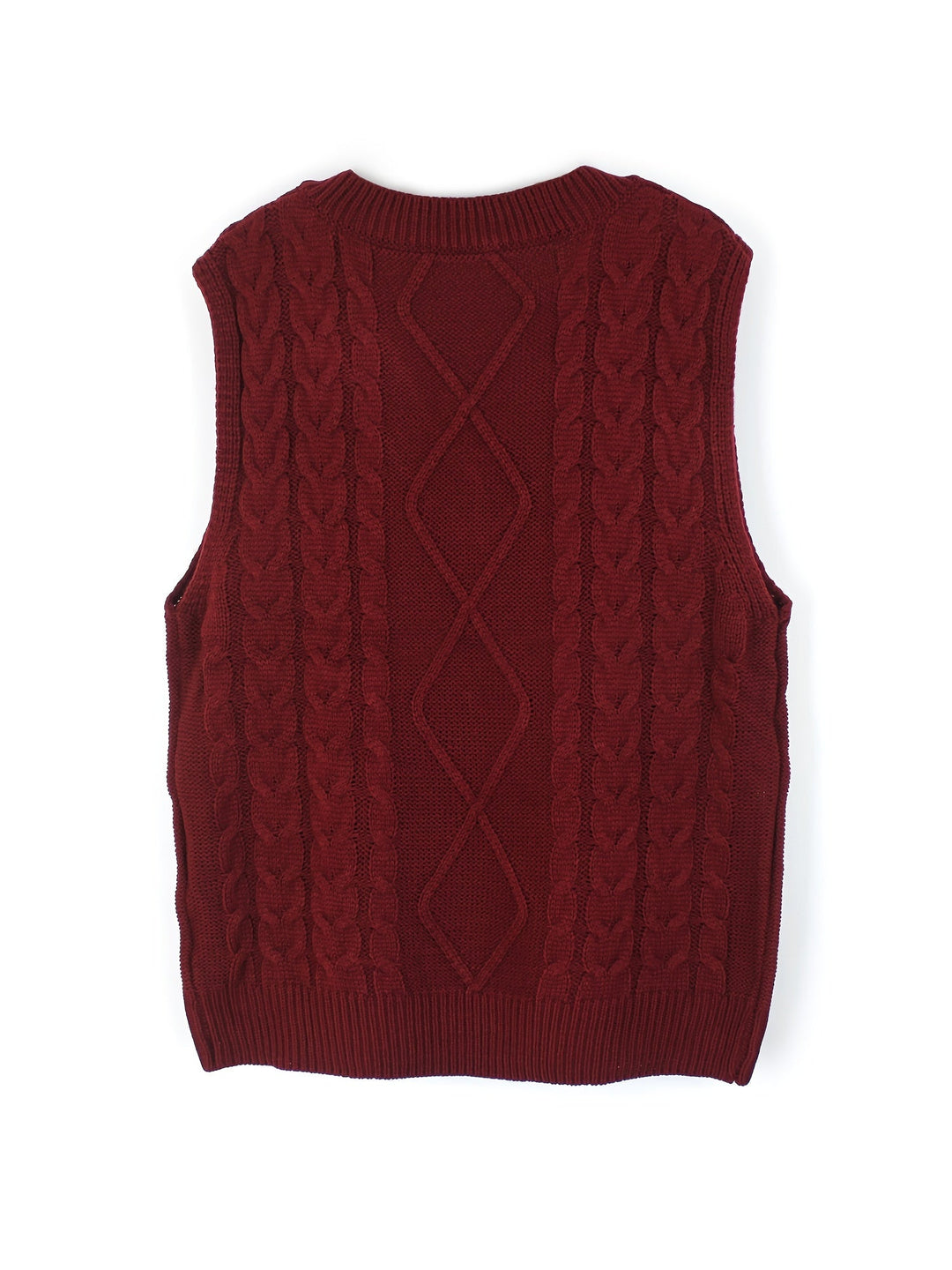 Ladies Cozy Cable-Knit V-Neck Sweater Vest