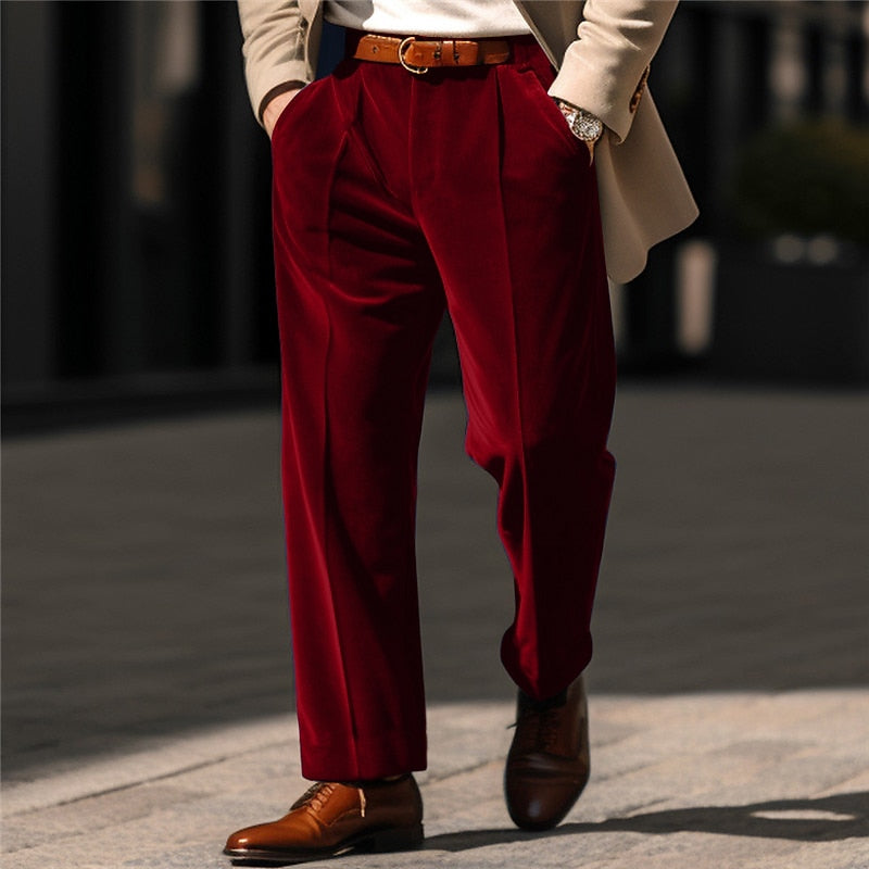 Plus Size Tailored Straight-Leg Trousers for Men
