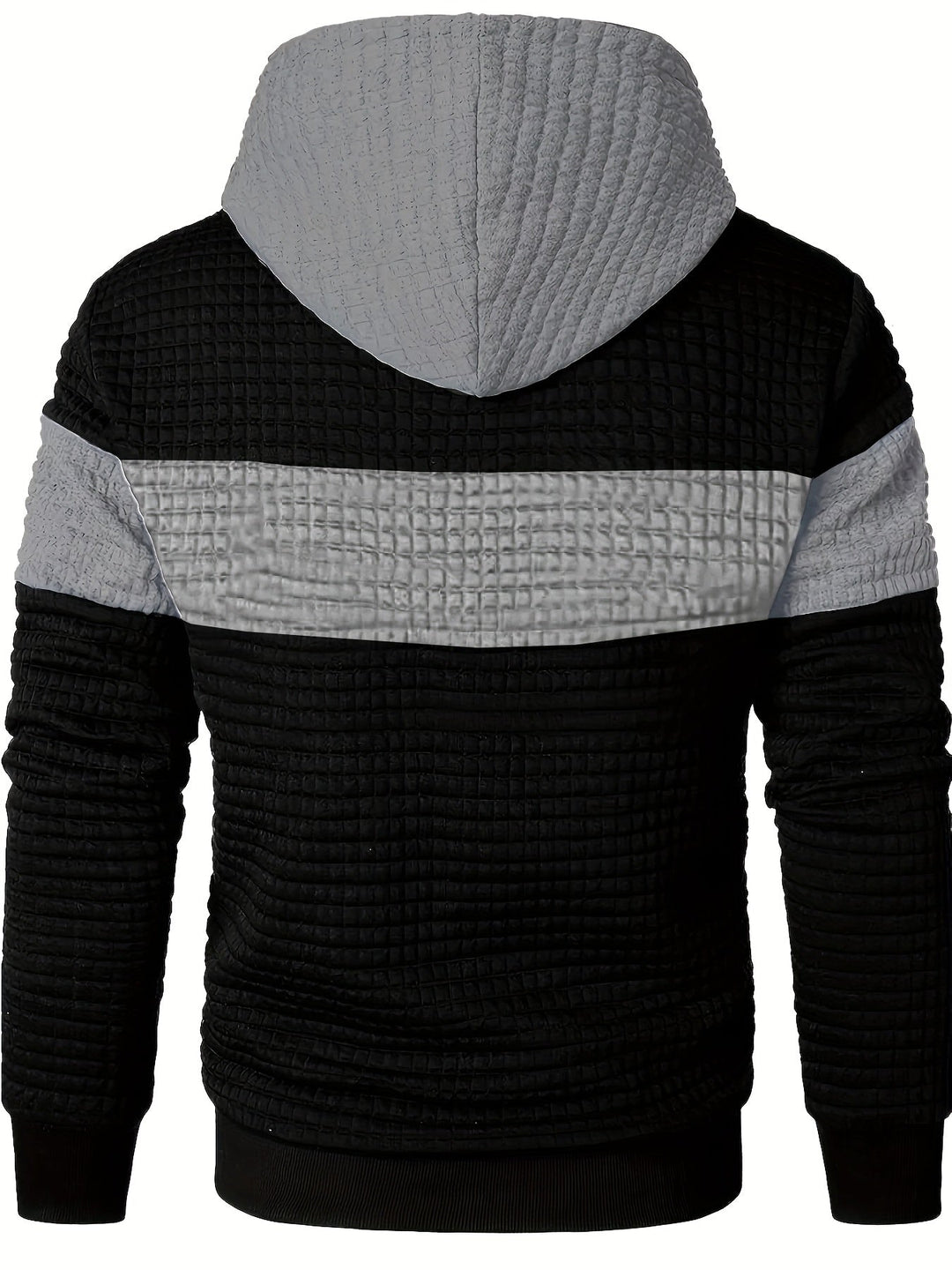 Colour-Block Hoodie for Men, Textured Style
