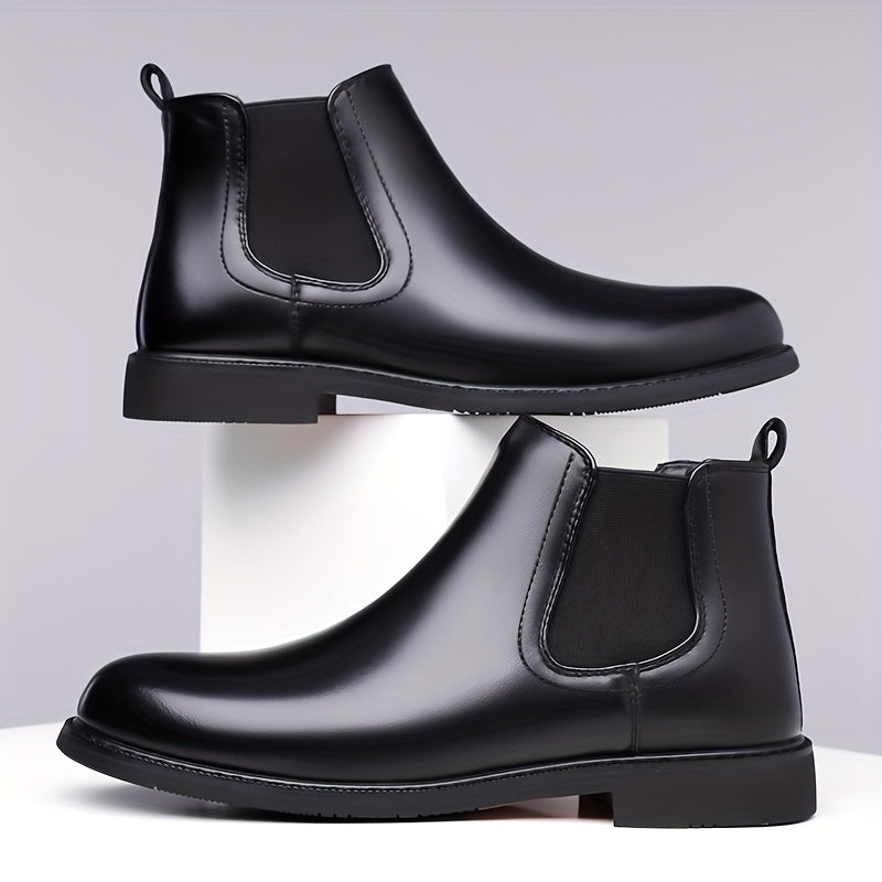 Dark Brown Classic Slip-On Chelsea Boots for Men
