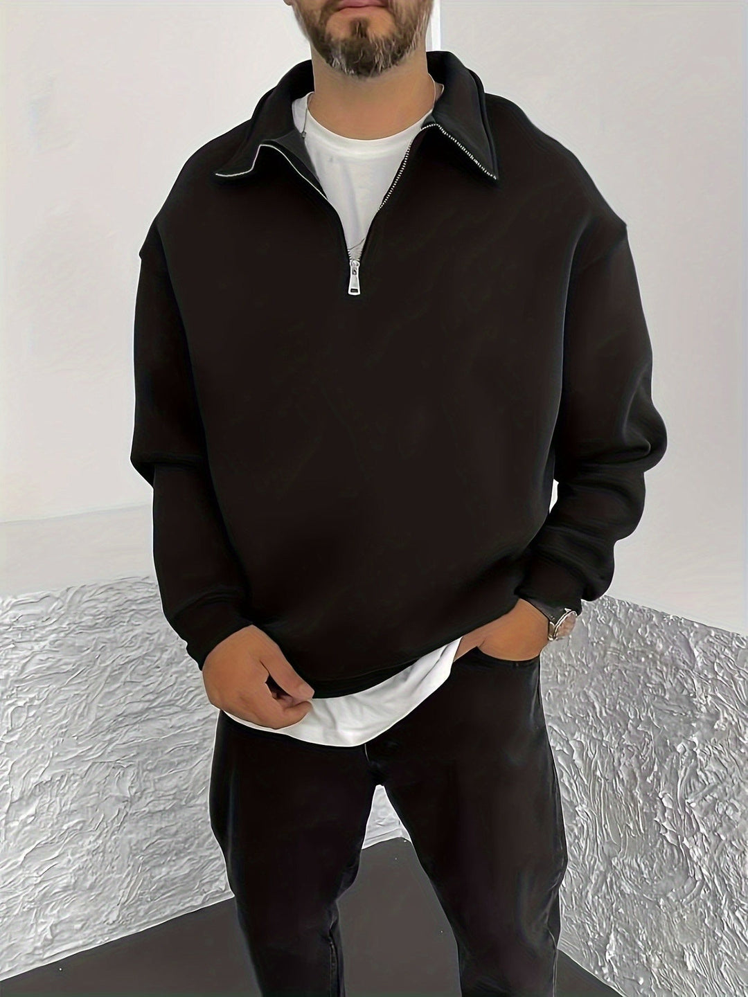 Half-Zip Sweatshirt for Men, Cozy Style