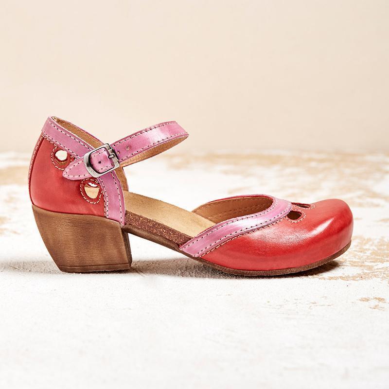 Comfort Low-Heel T-Strap Sandals for Women
