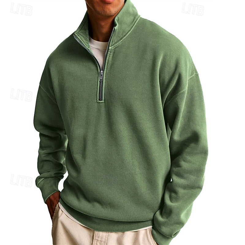 Quarter-Zip Sweatshirt for Men, Plus Size