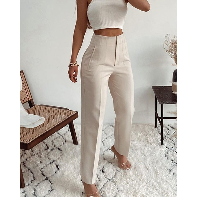 High-Waisted Tailored Trousers for Women