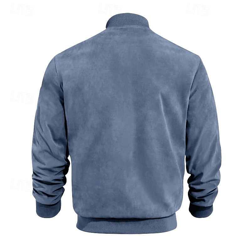 Stand-Collar Zip Jacket for Men, Plus Size
