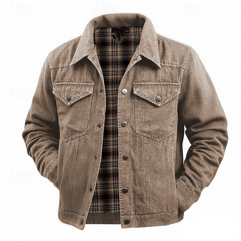 Lined Trucker Jacket, Men's Rugged Fit