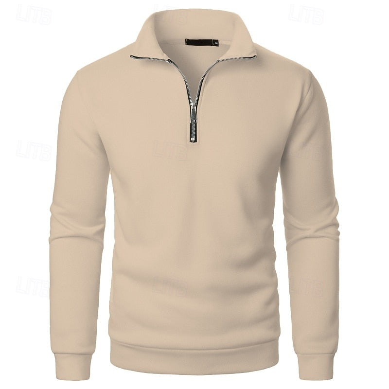 Quarter-Zip Stand-Collar Pullover for Men