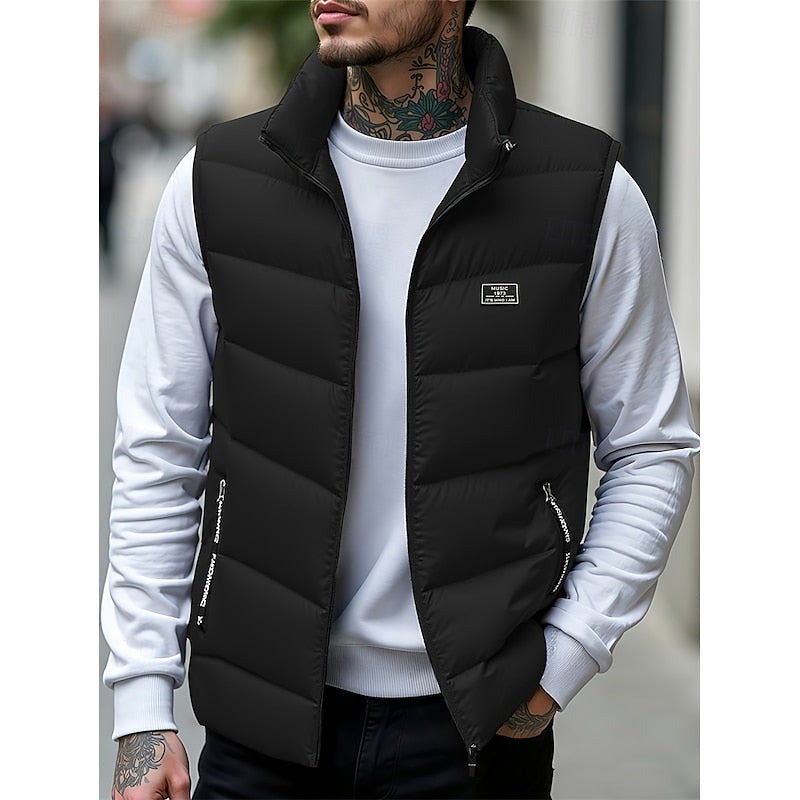 Quilted Puffer Vest for Men, Plus Size