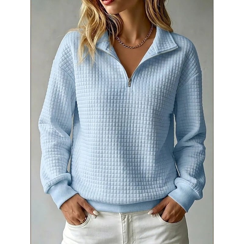 Textured Half-Zip Pullover for Women