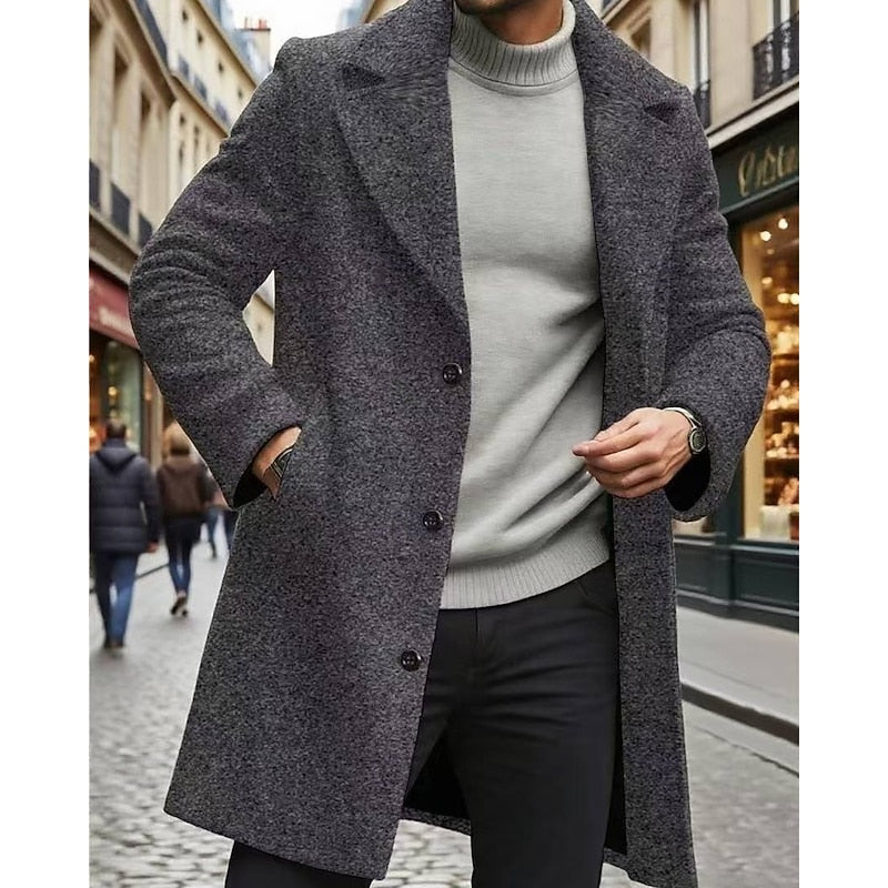 Long Overcoat, Men's Classic Fit