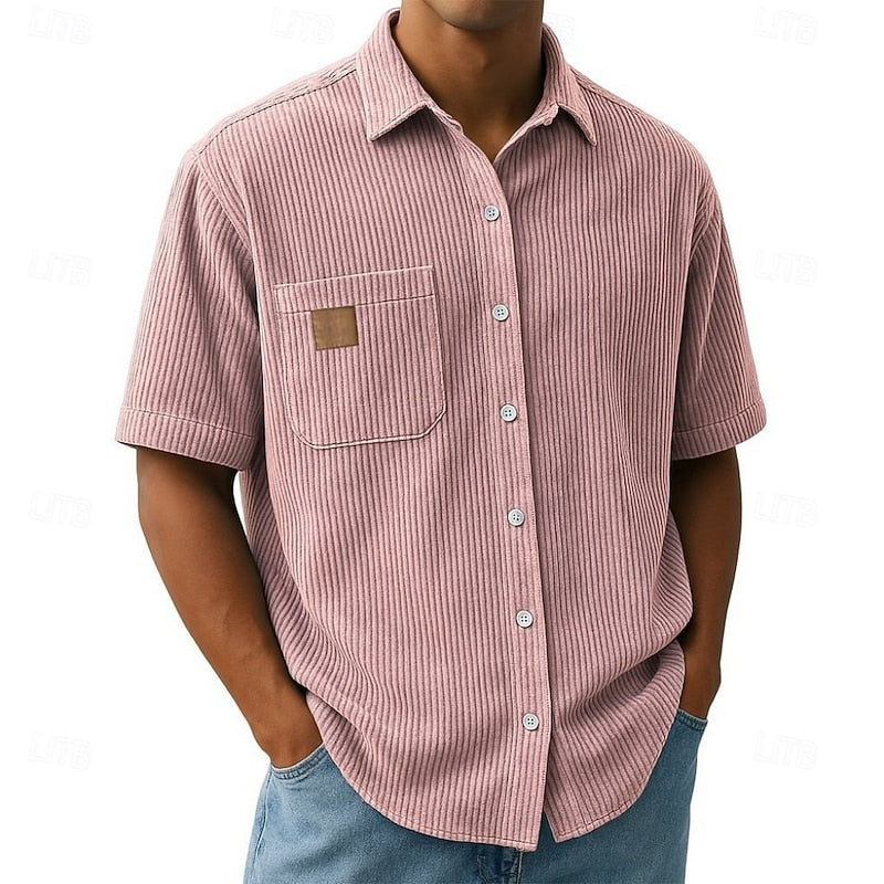 Short Sleeve Shirt for Men, Textured Style