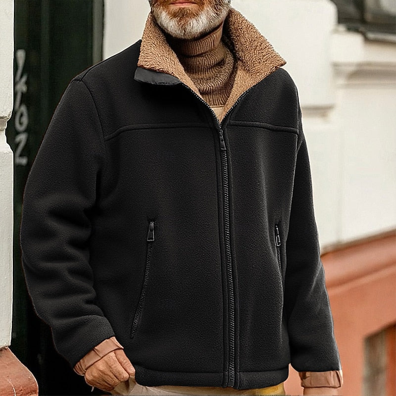 Men's Sherpa-Collar Full-Zip Jacket