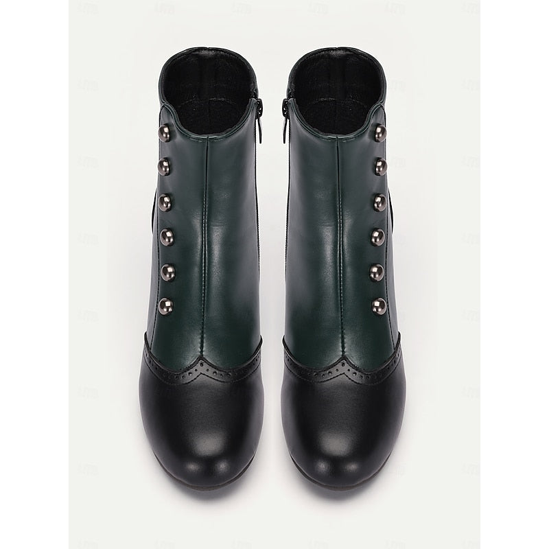 Buttoned Ankle Boots for Women, Vintage Style