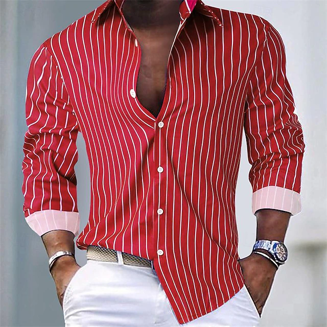 Refined Striped Shirt for Men, Plus Size