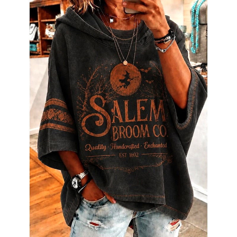 Halloween Graphic Hooded Hoodie for Women