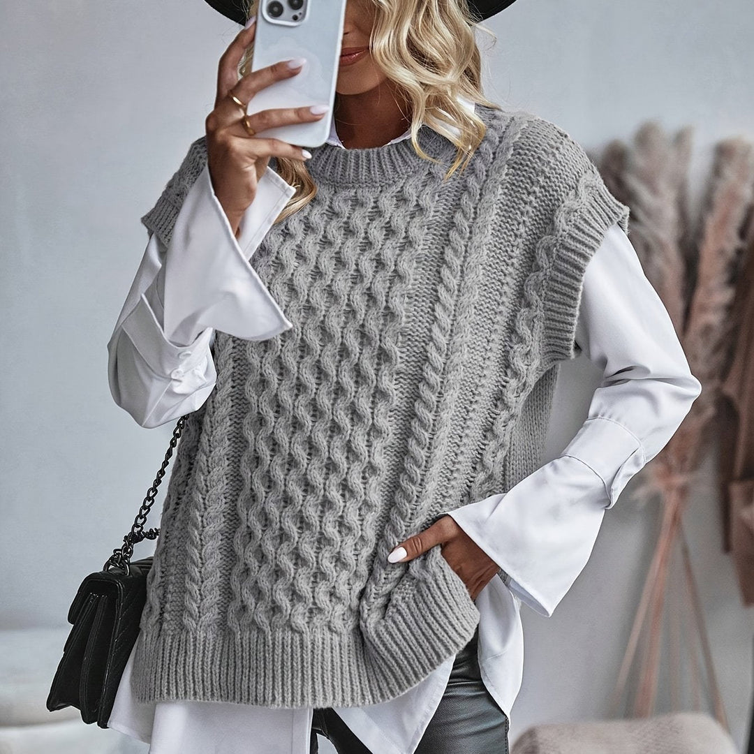 Cable-Knit Sweater Vest for Women, Cozy Style