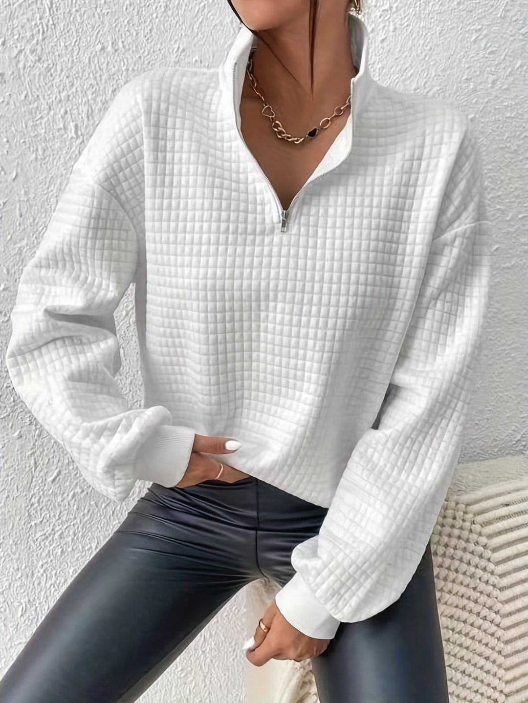 Quarter-Zip Pullover for Women, Relaxed Style