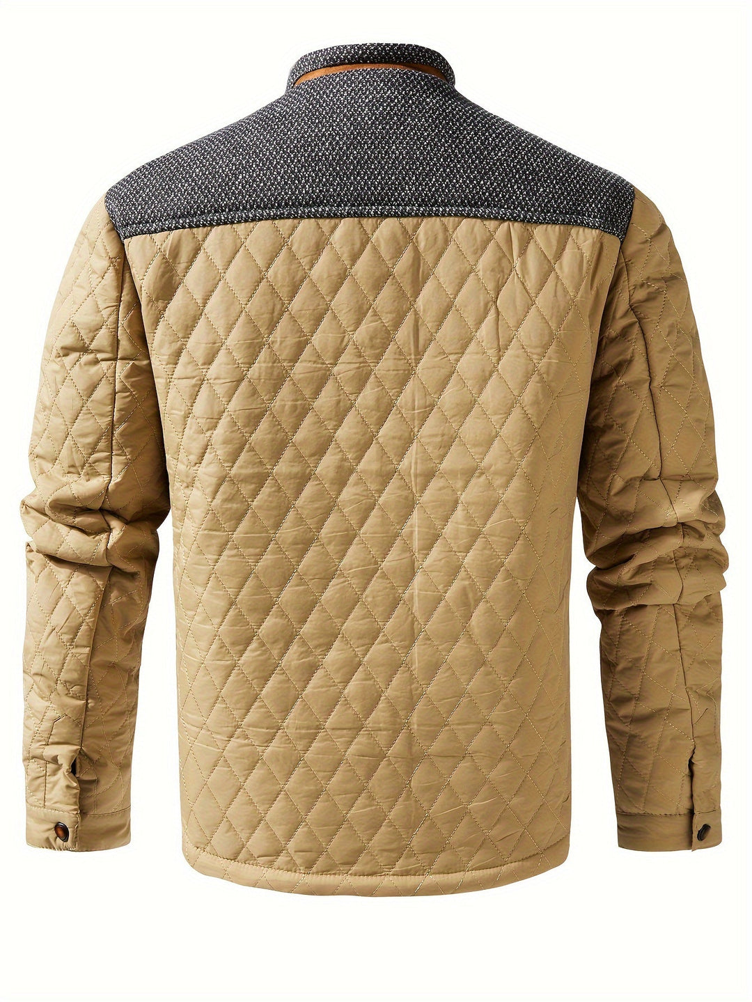 Quilted Stand-Collar Jacket for Men, Plus Size