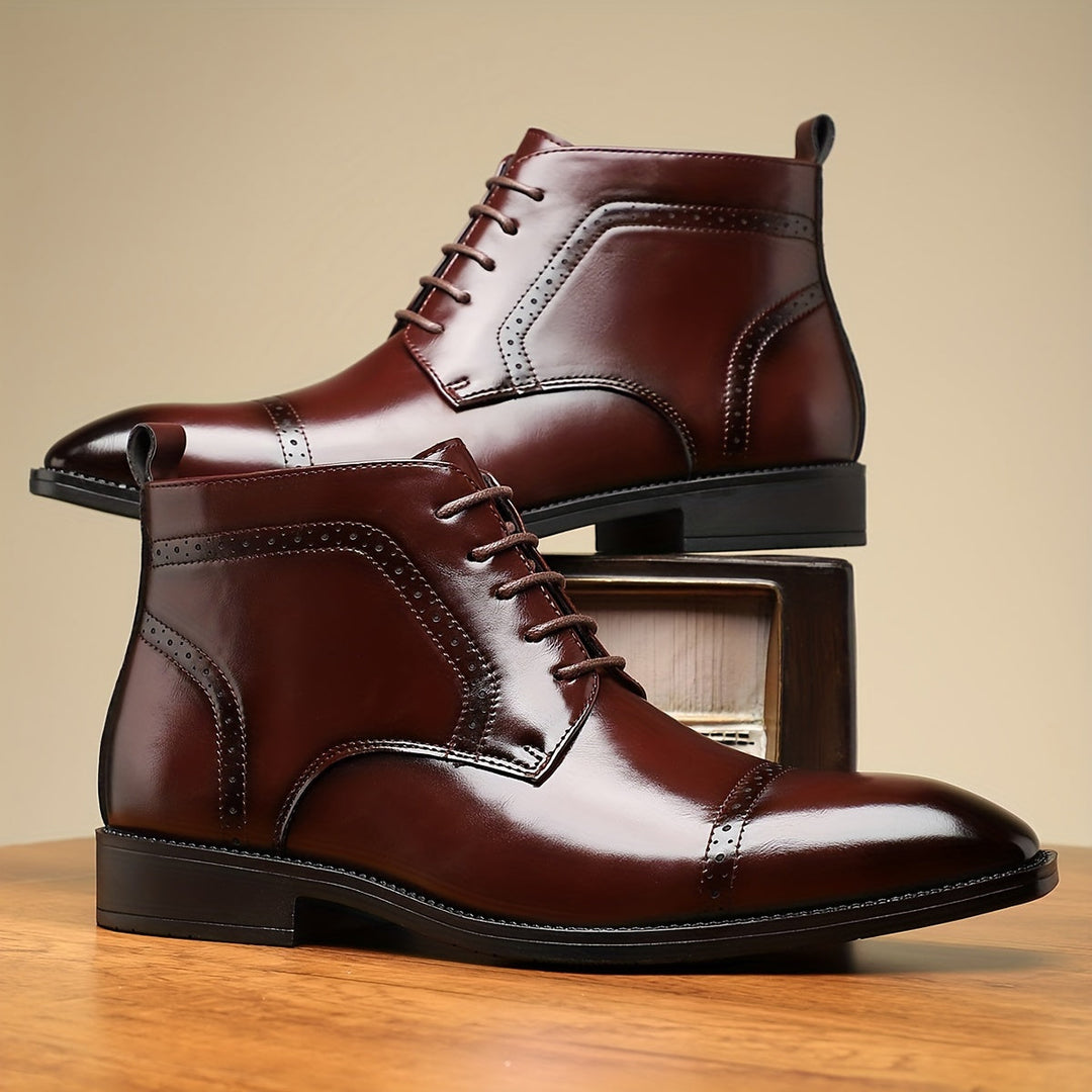 Refined Cap-Toe Ankle Boots for Men