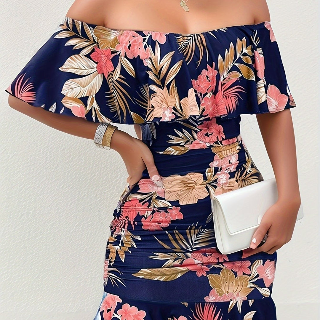 Women's Off-Shoulder Ruffle Dress