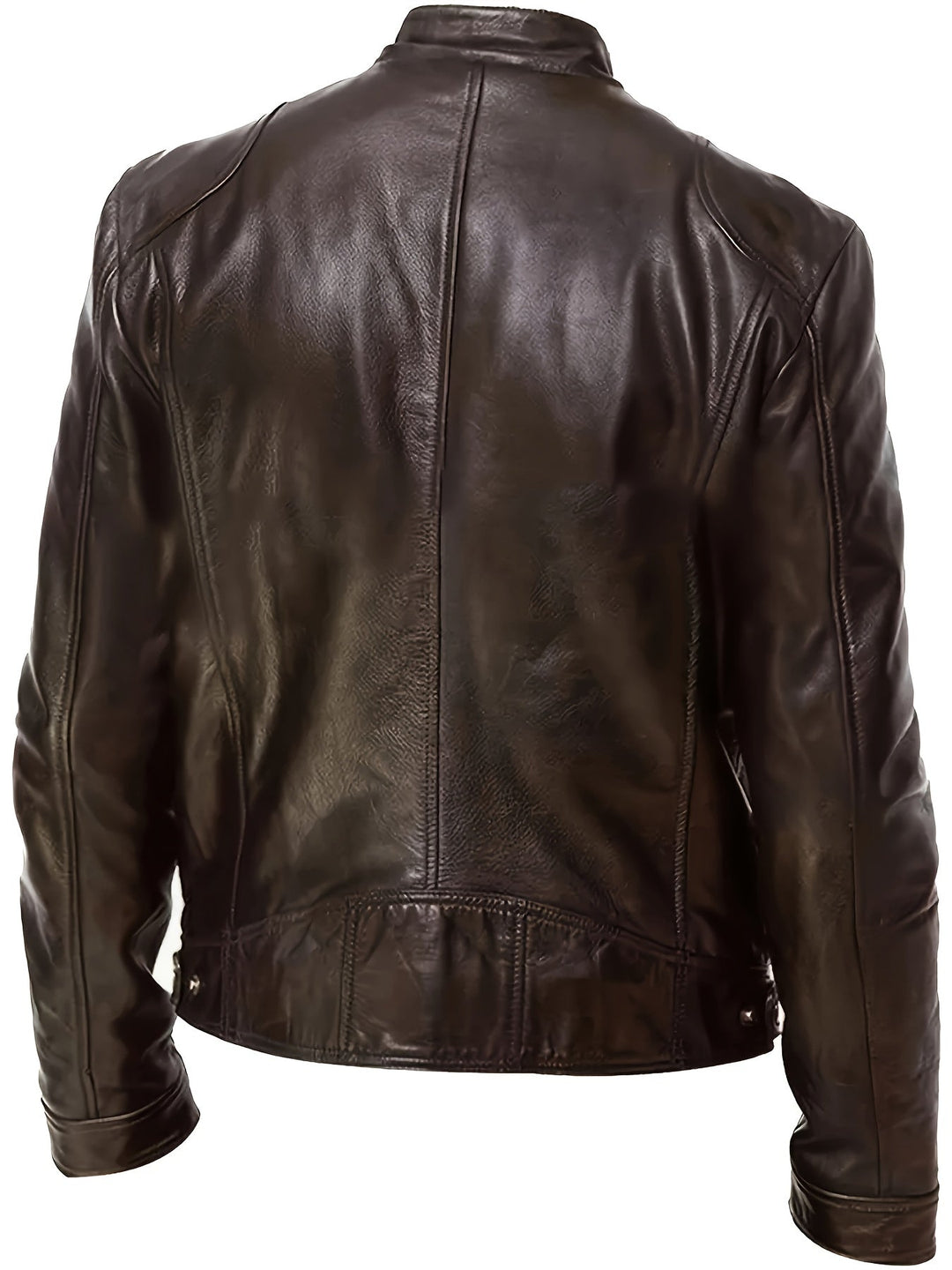 Stand-Collar Moto Jacket for Men, Plus Size