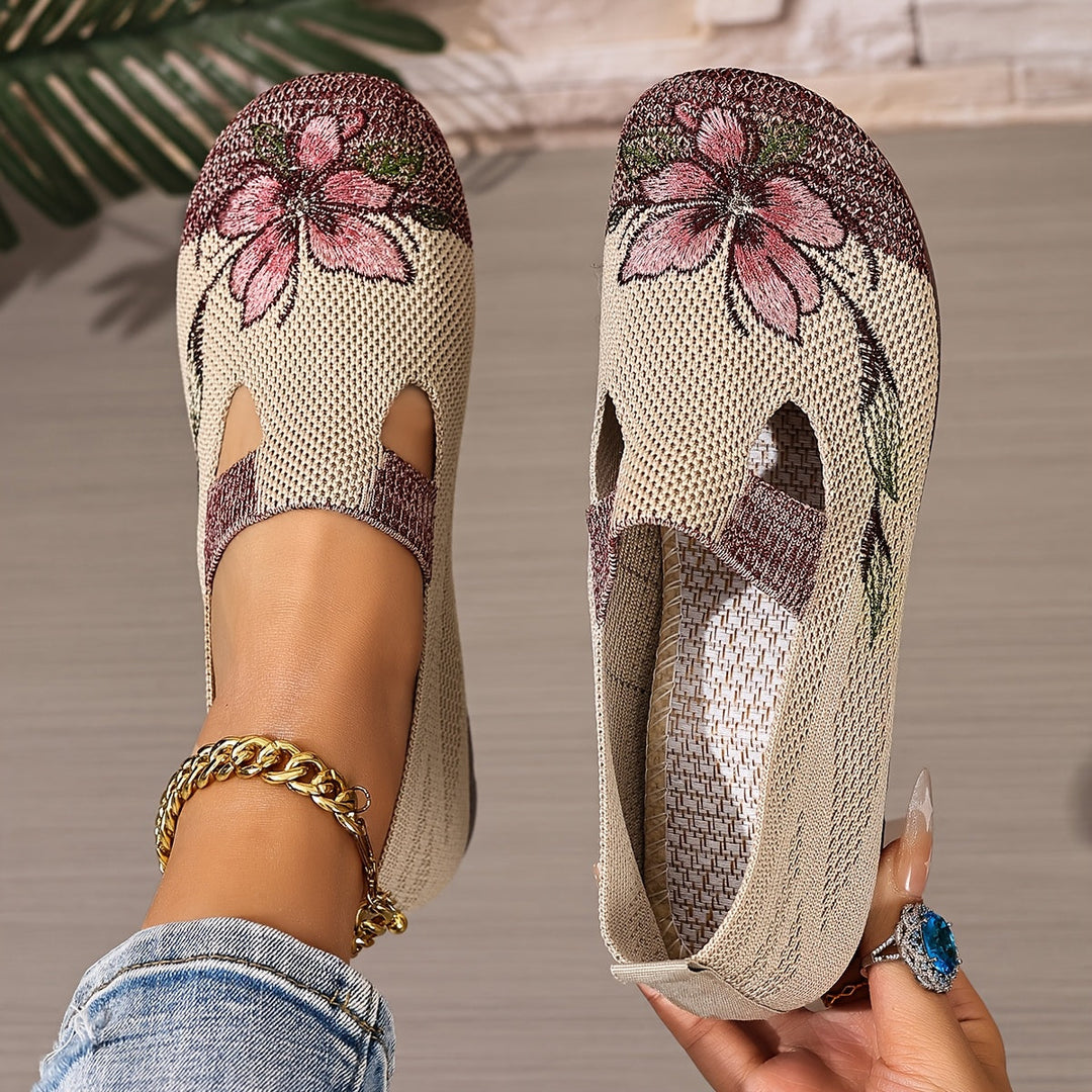 Embroidered Slip-On Flats for Women