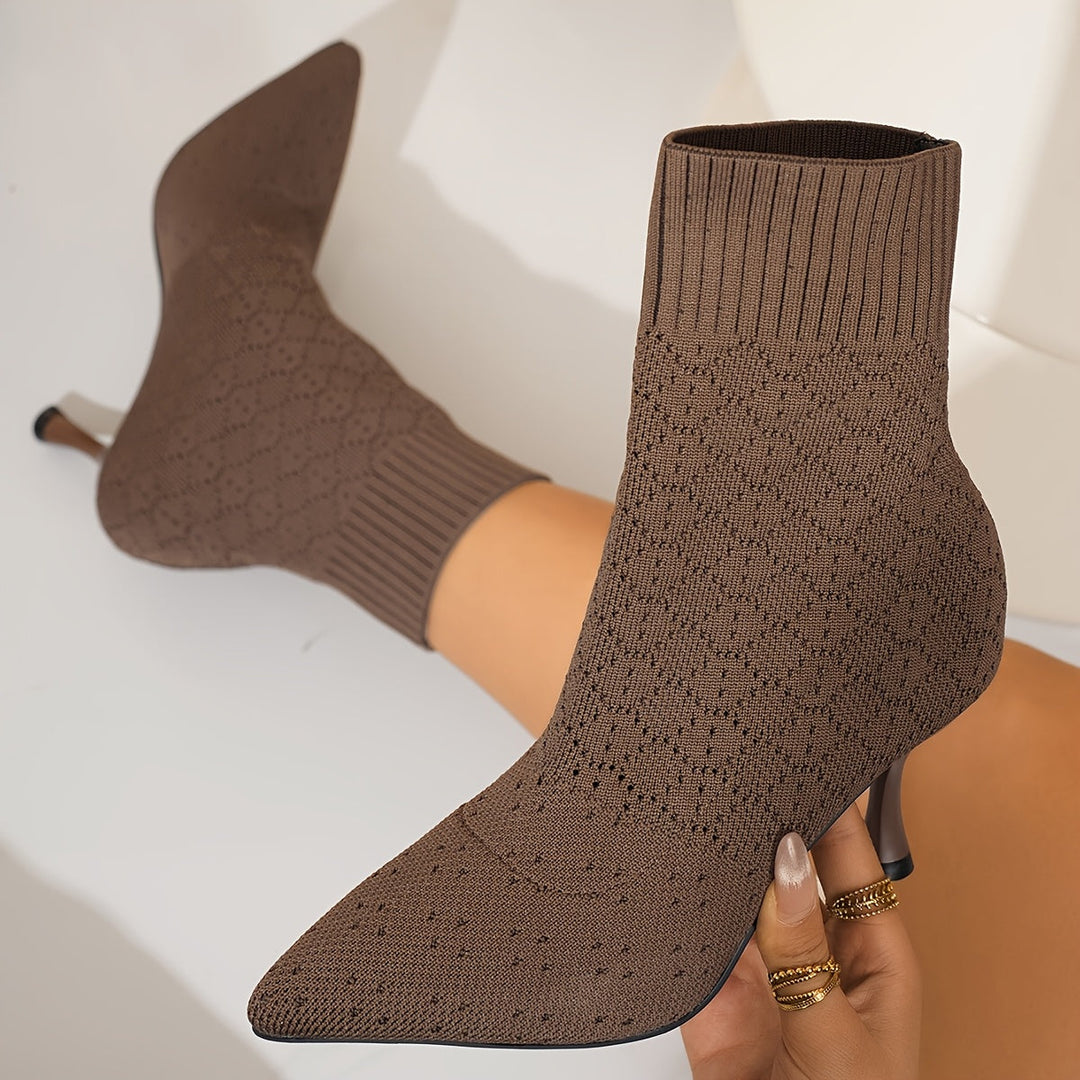 Pointed Sock-Style Ankle Boots for Women