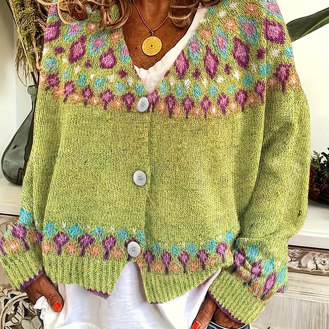 Nordic Patterned Cardigan for Women